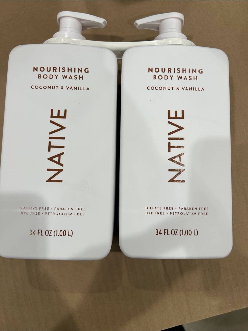Native Coconut & Vanilla Nourishing Body Wash - family duo pack new